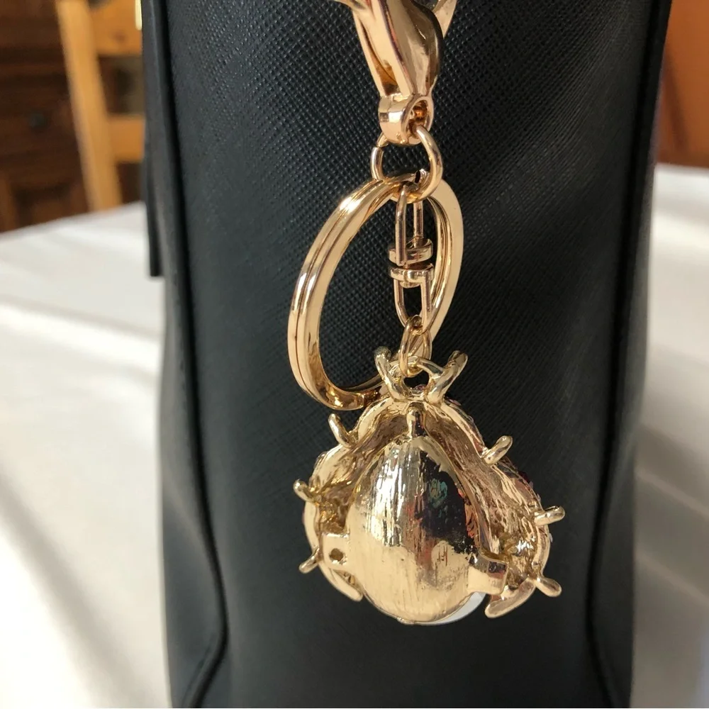 NWOT Gold and Pink Ladybug Purse Charm Keychain